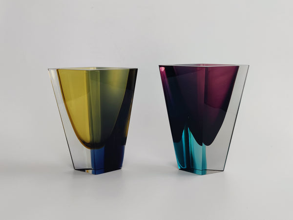 Kaj Franck - Prisma KF215 in yellow-blue-clear from year 1963