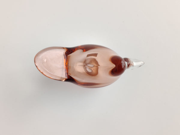 Flycatcher - Sieppo 1970s vintage salmon pink/amber - Oiva Toikka Nuutajärvi
