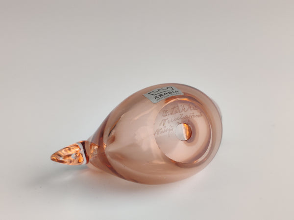 Flycatcher - Sieppo 1970s vintage salmon pink/amber - Oiva Toikka Nuutajärvi