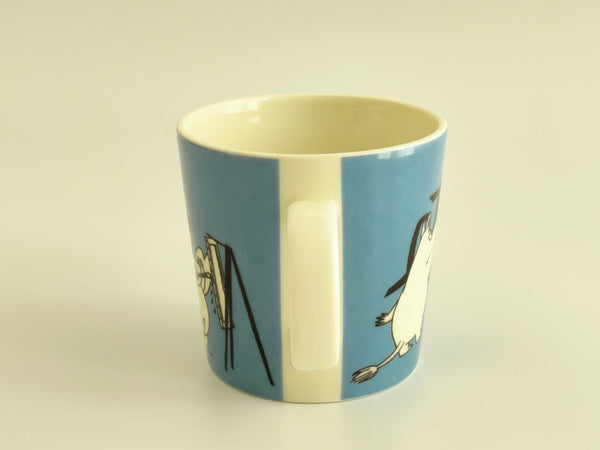 Moomin Mug blue Moomins painting 90's Arabia 1990 –1996 WITH STICKER