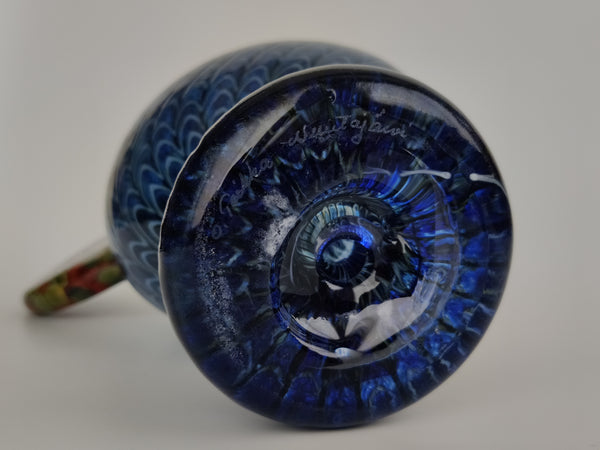 Kaiku blue large rooster bird Oiva Toikka glass design Finland