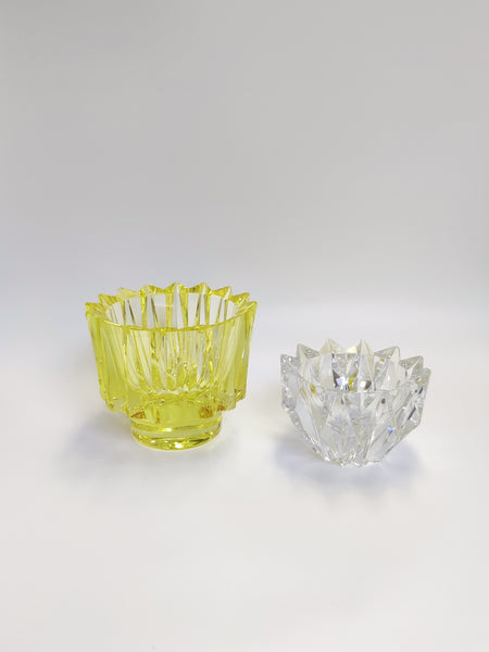 Aimo Okkolin - Lumpeenkukka - Water Lilly - clear crystal Riihimäen Lasi Finland