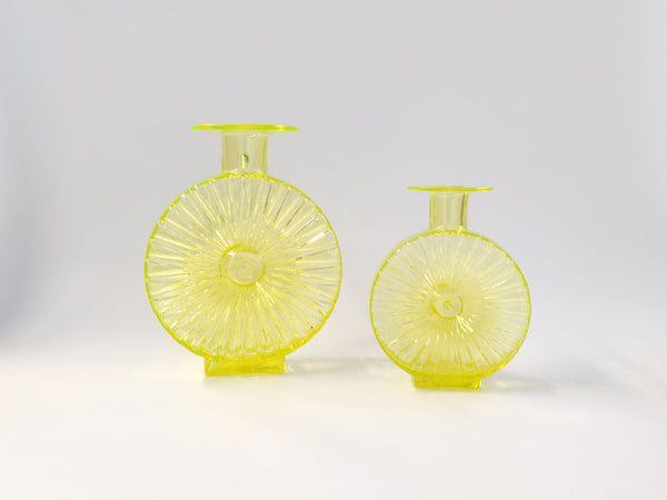 Helena Tynell - Sun Bottle yellow 3/4 Riihimäen Lasi Aurinkopullo 1964-1974
