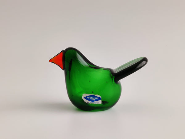 Flycatcher Green with orange beak Sieppo 70s vintage - Oiva Toikka Nuutajärvi