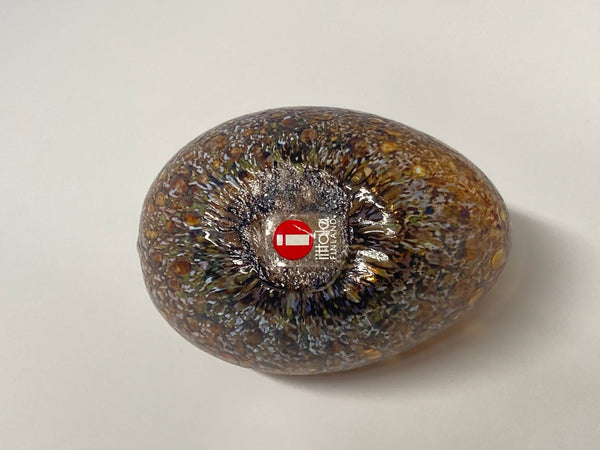 Egg spotted brown - Oiva Toikka Nuutajärvi - ruskea mosaiikki Muna