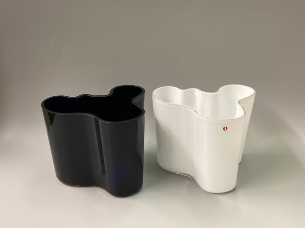 Alvar Aalto vase white 160mm Iittala 1990s vintage