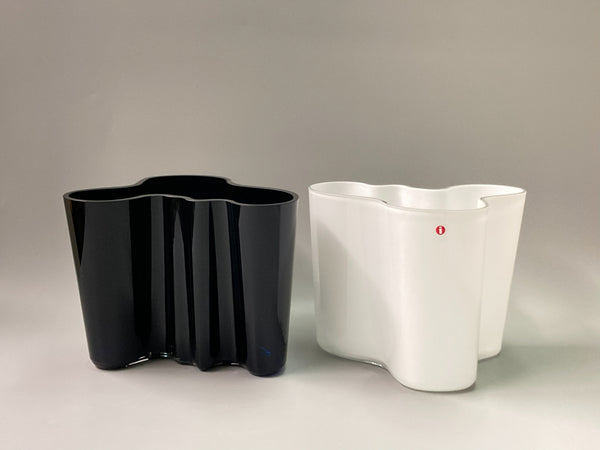 Alvar Aalto vase white 160mm Iittala 1990s vintage