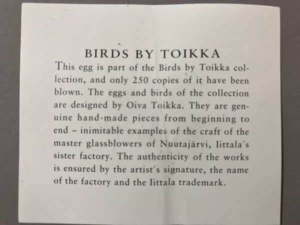 Egg shiny yellow - Oiva Toikka Nuutajärvi Finland in original box RARE
