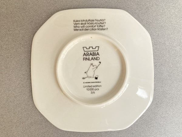 Moomin Wall Plate (1990-1993) Who will comfort Toffle 3/6
