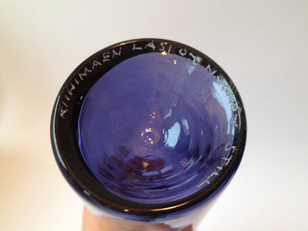 Nanny Still vase / bottle blue Riihimäen Lasi (6)