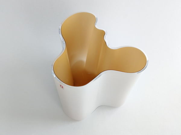 Alvar Aalto Vase Duo model White-Brown 160mm (In box)