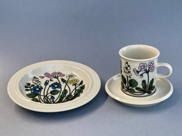 Flora series - Coffee Cup and saucer - decoration by Esteri Tomula Arabia 1979-1981