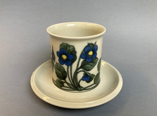 Flora series - Chocolate Cup with saucer - decoration by Esteri Tomula  Arabia 1979-1981