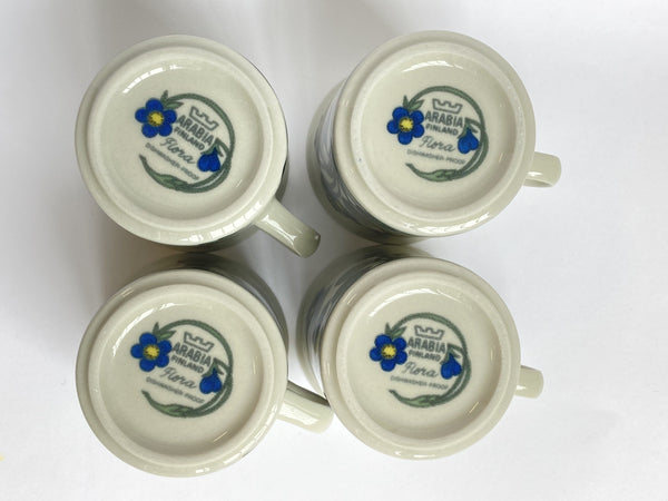 Flora series - Chocolate Cup with saucer - decoration by Esteri Tomula  Arabia 1979-1981