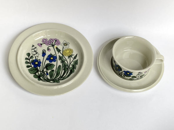 Flora Tea Cup and saucer decor by Esteri Tomula Arabia Finland 1979-1981