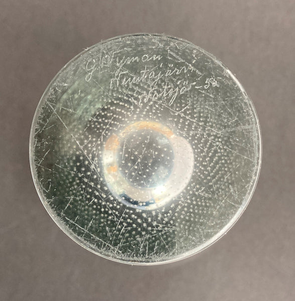 Gunnel Nyman GN12 Clear vase 20,6cm Nuutajärvi 1955