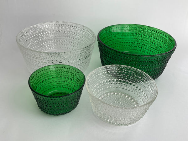 Vintage Kastehelmi - Green Bowl 0,85l- Oiva Toikka Nuutajärvi