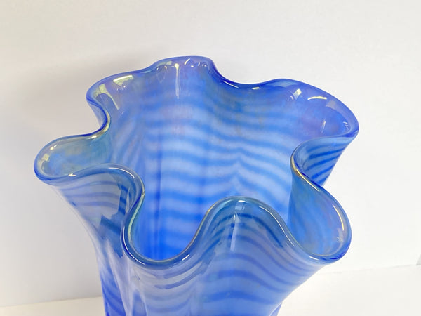 Oiva Toikka - Festive Blue Vase 1988 Nuutajärvi, 33-34cm high - RARE!