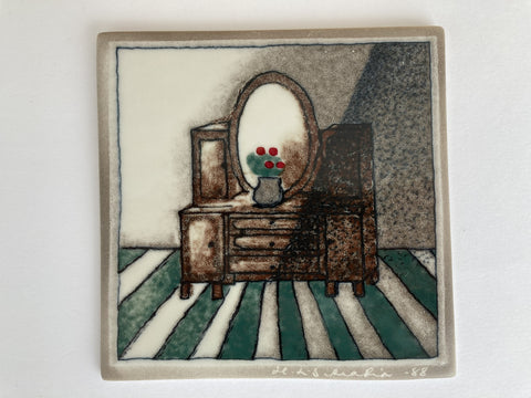 Heljä Liukko-Sundström - Piironki - Wall Plate 12x12cm 1988 by