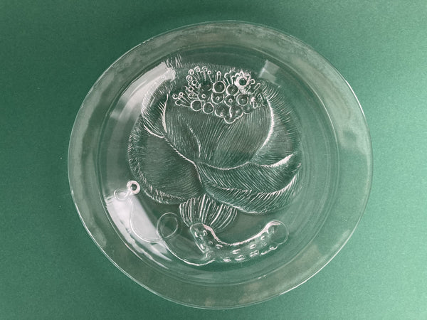 Pioni clear Glass Plate 21cm  - by Oiva Toikka Nuutajärvi