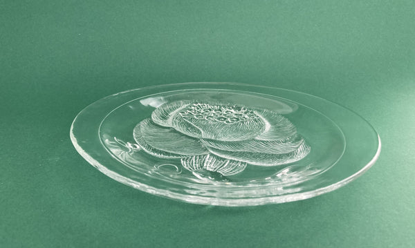 Pioni clear Glass Plate 21cm  - by Oiva Toikka Nuutajärvi