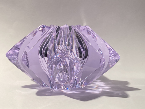 Aimo Okkolin - "Star" - neodymium crystal glass sculpture Riihimäen Lasi, Finland