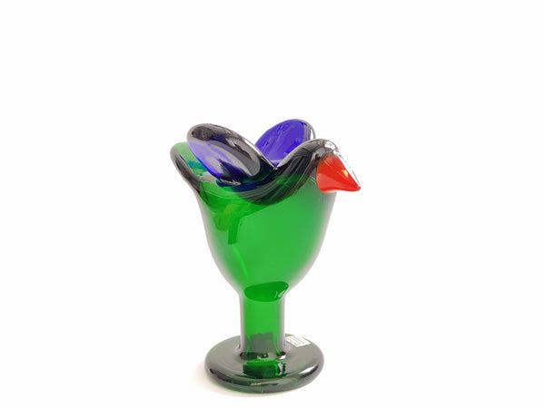 Flycatcher with foot Green Sieppo Vintage 70s - Oiva Toikka Nuutajärvi Birds