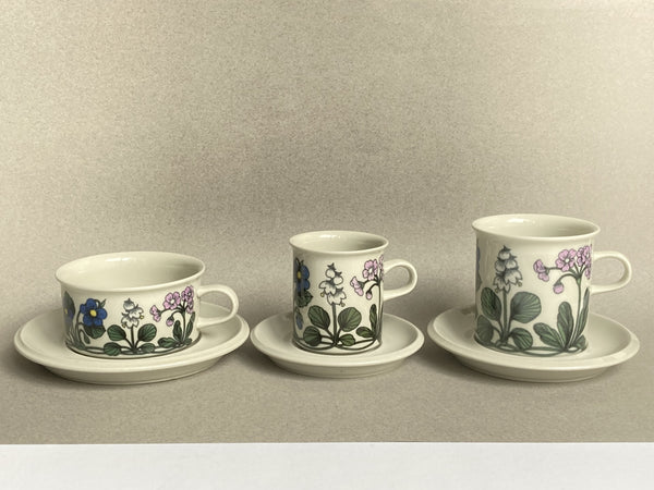 Flora Tea Cup and saucer decor by Esteri Tomula Arabia Finland 1979-1981