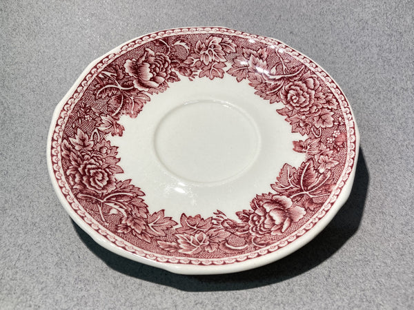 Coffee Cup Saucer -  Vintage Arabia "Sceenery" old rose from 1940-50s