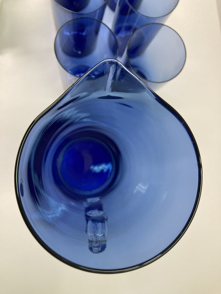 Timo Sarpaneva  i-114 Jug and/or glasses blue Iittala Finland