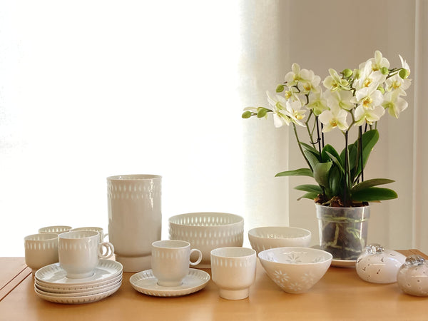 Rice porcelain vase or bowl - by Arabia - Vintage