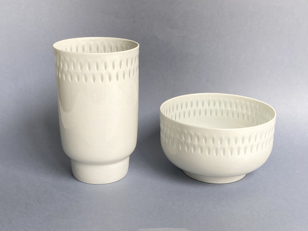 Rice porcelain vase or bowl - by Arabia - Vintage