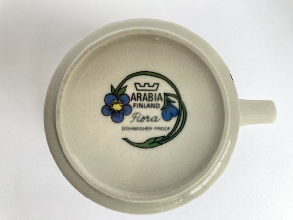 Flora Tea Cup and saucer decor by Esteri Tomula Arabia Finland 1979-1981