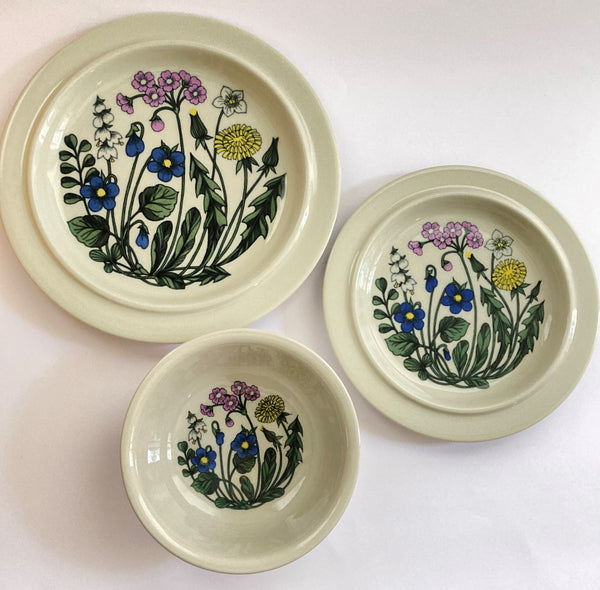 Flora Tea Cup and saucer decor by Esteri Tomula Arabia Finland 1979-1981