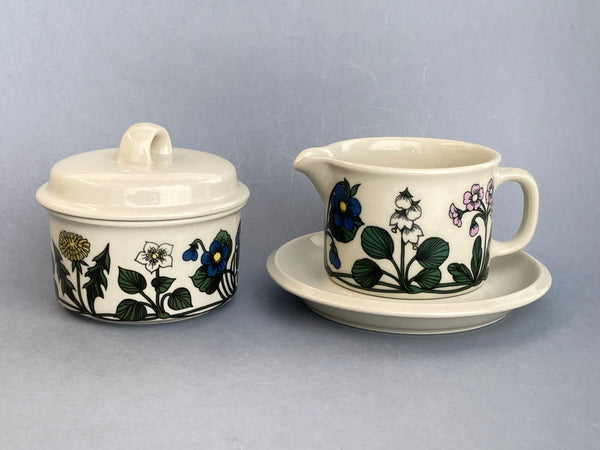 Flora series - Chocolate Cup with saucer - decoration by Esteri Tomula  Arabia 1979-1981