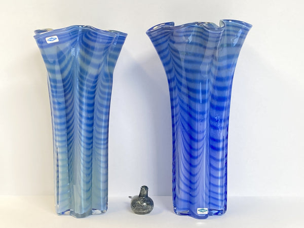 Oiva Toikka - Festive Blue Vase 1988 Nuutajärvi, 33-34cm high - RARE!