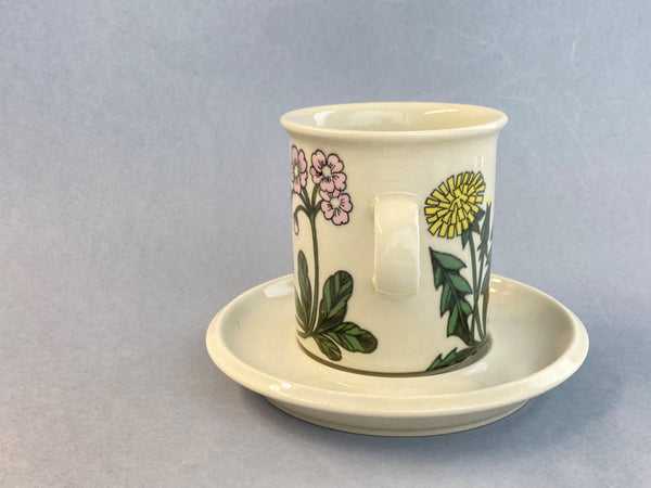 Flora series - Coffee Cup and saucer - decoration by Esteri Tomula Arabia 1979-1981