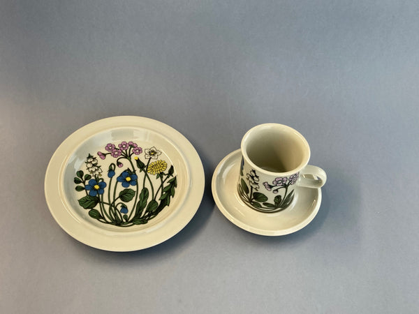 Flora series - Coffee Cup and saucer - decoration by Esteri Tomula Arabia 1979-1981
