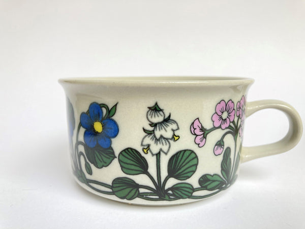 Flora Tea Cup and saucer decor by Esteri Tomula Arabia Finland 1979-1981